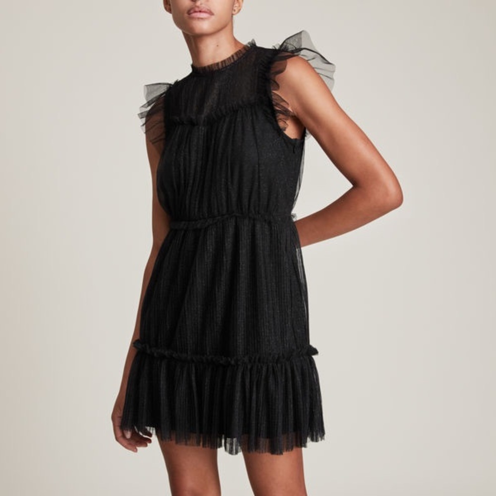 Never worn black perri tulle dress from All saints